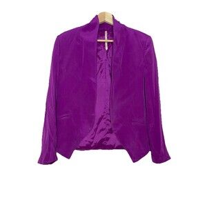 Truth And Pride Women's Small Purple Open Front Silk Blazer Jacket